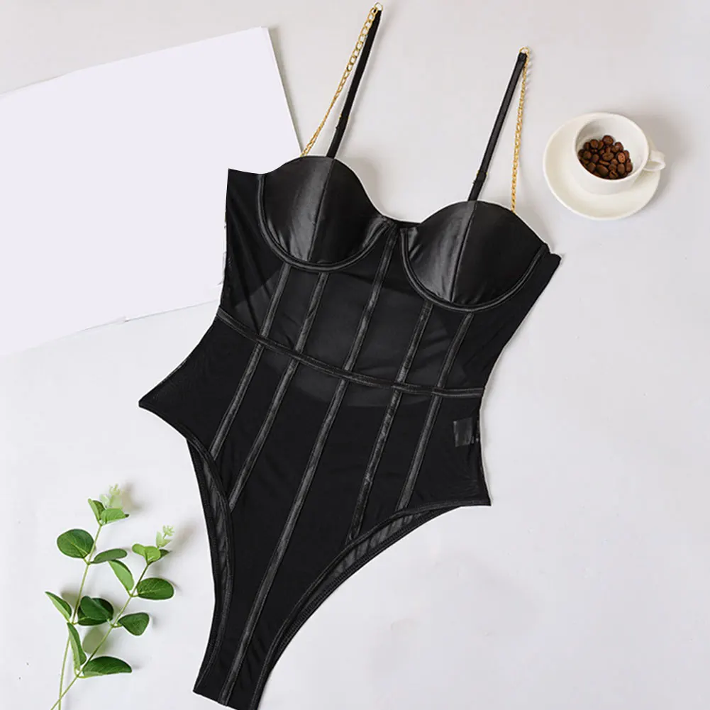 Fashion One Piece Body Bodysuit Sexy Backless Lingerie Underwear Sexy Women Chain Halter Bodysuits Casual Skinny Bodysuits
Fashion One Piece Body Bodysuit Sexy Backless Lingerie Underwear Sexy Women Chain Halter Bodysuits Casual Skinny Bodysuits