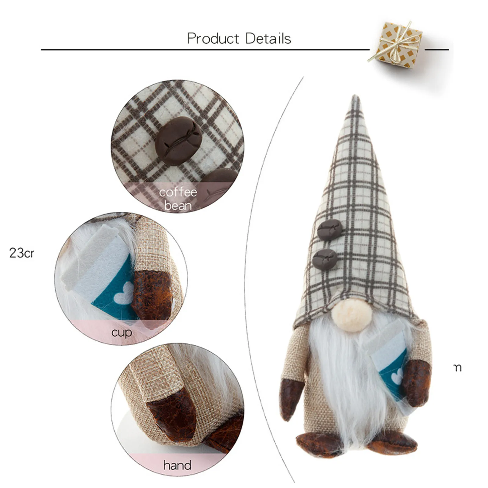 Kawaii Plush Toys Coffee Rudolph Faceless Doll Dwarf Standing Doll Creative European American Gnomes Ornament Boneca De Caf
Kawaii Plush Toys Coffee Rudolph Faceless Doll Dwarf Standing Doll Creative European American Gnomes Ornament Boneca De Caf