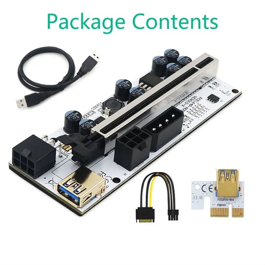Riser 010 PCI-E карта расширения VER010 PCI Express PCIE 1X до 16X Расширительная со светодиодной