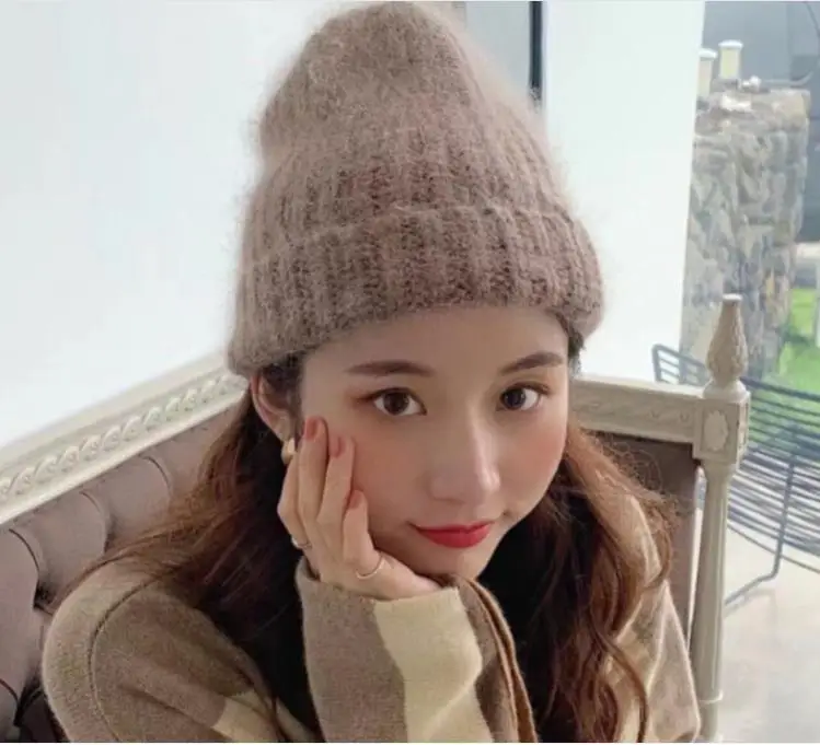 Rabbit Fur Knitted Hat Warm Winter Hat for Women Solid ColorBeanies Best Matched Soft Knit Hat Bonnet Skullies
Rabbit Fur Knitted Hat Warm Winter Hat for Women Solid ColorBeanies Best Matched Soft Knit Hat Bonnet Skullies