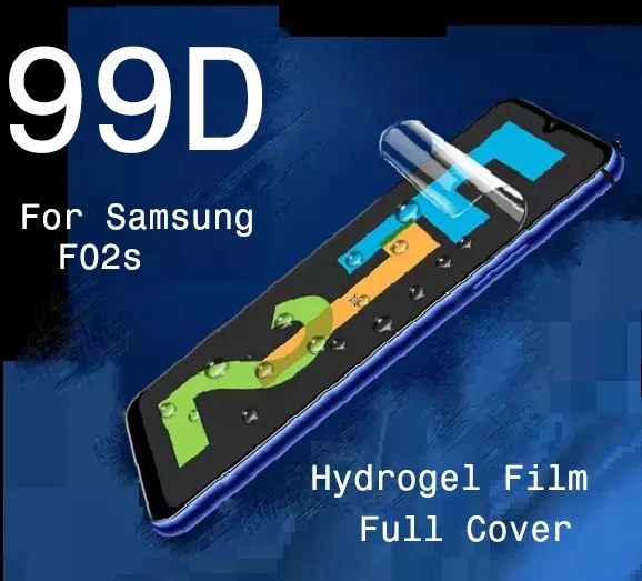 Фото Для Samsung Galaxy F02s / F12 6 5 &quotПрозрачная Гидрогелевая пленка 9H 2.5D Premium Защитная для
