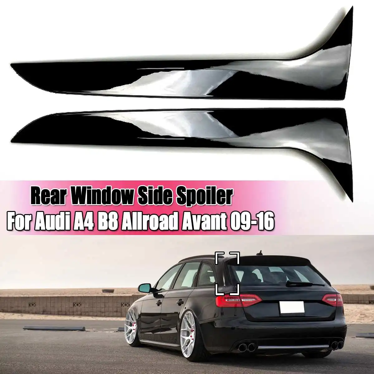 Глянцевый черный Задний боковой спойлер для Audi A4 B8 Travel Edition Allroad Avant 2009 2010 2011 2012 2016
