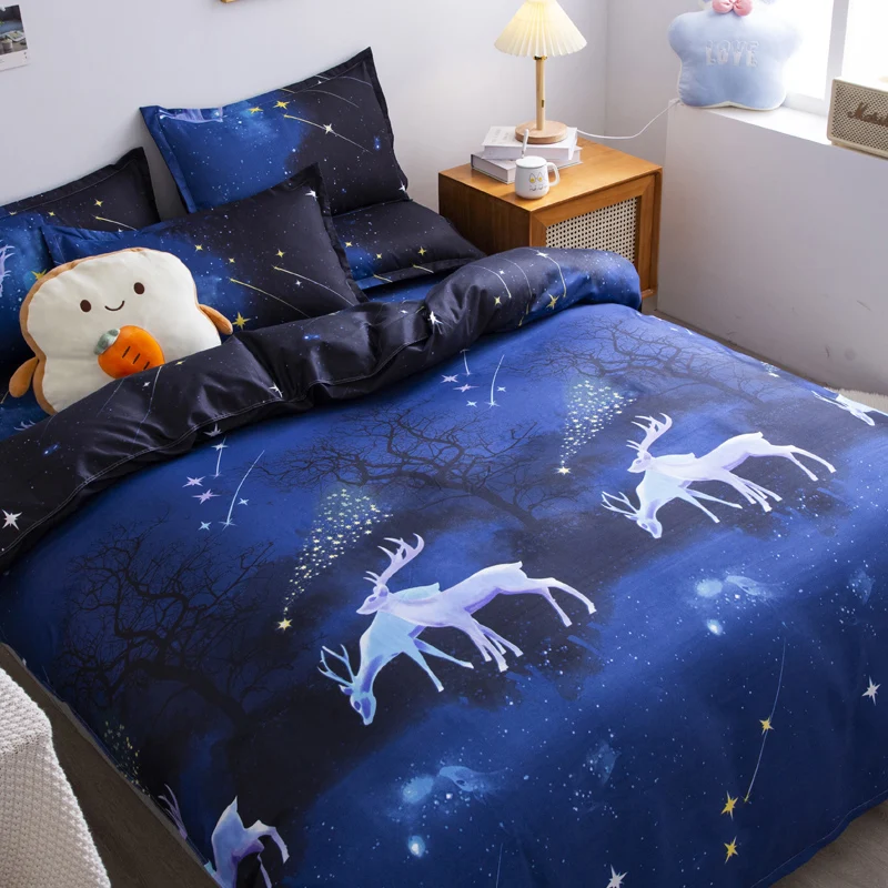 Cartoon Kids Bedding Set Animal Galaxy Deer Duvet Cover Pillow Case Soft Girls Boys 3pcs Comforter Cover Home Decor Bed Cover
Cartoon Kids Bedding Set Animal Galaxy Deer Duvet Cover Pillow Case Soft Girls Boys 3pcs Comforter Cover Home Decor Bed Cover