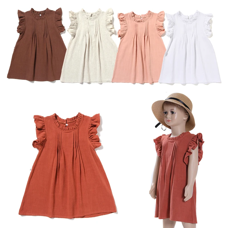 Infant Girls Casual Summer Cotton Linen Dress Clothing Toddler Kids Costume Sleeveless Dress Up Outfit Clothes For 1-6 Years
Infant Girls Casual Summer Cotton Linen Dress Clothing Toddler Kids Costume Sleeveless Dress Up Outfit Clothes For 1-6 Years