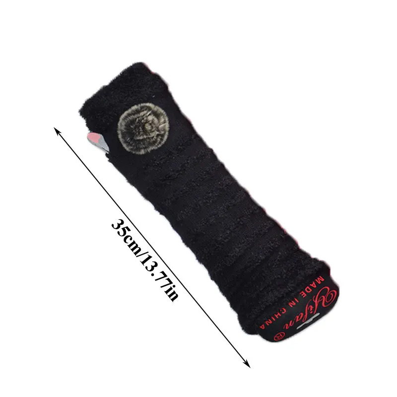 1 Pair Winter Knitted Long Half Finger Arm Cover Striped Woolen Gloves Riding Outdoor Arm Gloves For Women Hairball Sleeves Arms
1 Pair Winter Knitted Long Half Finger Arm Cover Striped Woolen Gloves Riding Outdoor Arm Gloves For Women Hairball Sleeves Arms