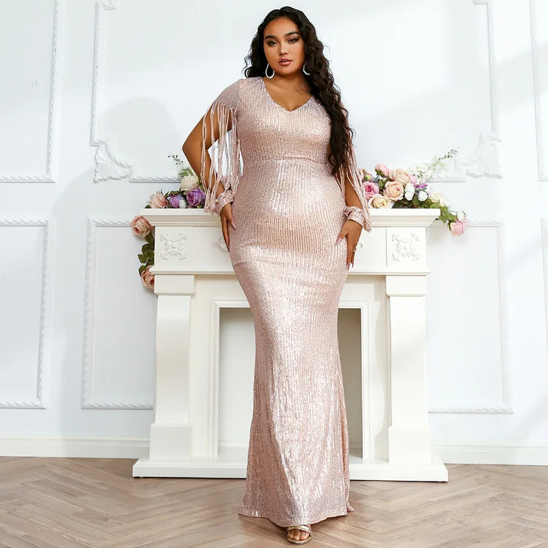 Roken Evan 2021 Women Maxi Dress Plus Size Sexy Vintage Sequin Floor Long Sleeve Tassel Party Elegant Prom Female Large Dresses
Roken Evan 2021 Women Maxi Dress Plus Size Sexy Vintage Sequin Floor Long Sleeve Tassel Party Elegant Prom Female Large Dresses