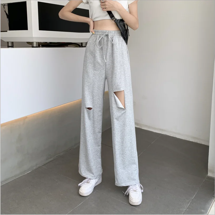 Wide Leg Pants Women Casual Streetwear Loose Outfits Hole High Waisted Hip Hop Summer Jogger Pockets Sweatpants Elastic Waist
Wide Leg Pants Women Casual Streetwear Loose Outfits Hole High Waisted Hip Hop Summer Jogger Pockets Sweatpants Elastic Waist