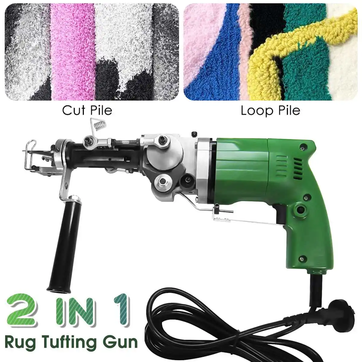 220V 50~60Hz 240W Electric Hand Rug Tufting Gun 2400RPM Portable Wall Tapestries Carpet Weaving Rug Machine Cut&Loop Pile
220V 50~60Hz 240W Electric Hand Rug Tufting Gun 2400RPM Portable Wall Tapestries Carpet Weaving Rug Machine Cut&Loop Pile