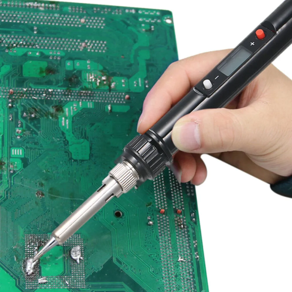 80W LCD Digital Soldering Iron Adjustable Temperature Electronic Soldering Iron Welding Pencil Repairing Rework Station Tool
80W LCD Digital Soldering Iron Adjustable Temperature Electronic Soldering Iron Welding Pencil Repairing Rework Station Tool