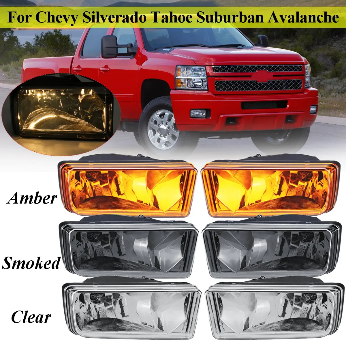 Пара для 2007-2013 Chevy Silverado Tahoe бампер передний левый правый 12 В Противотуманные фары