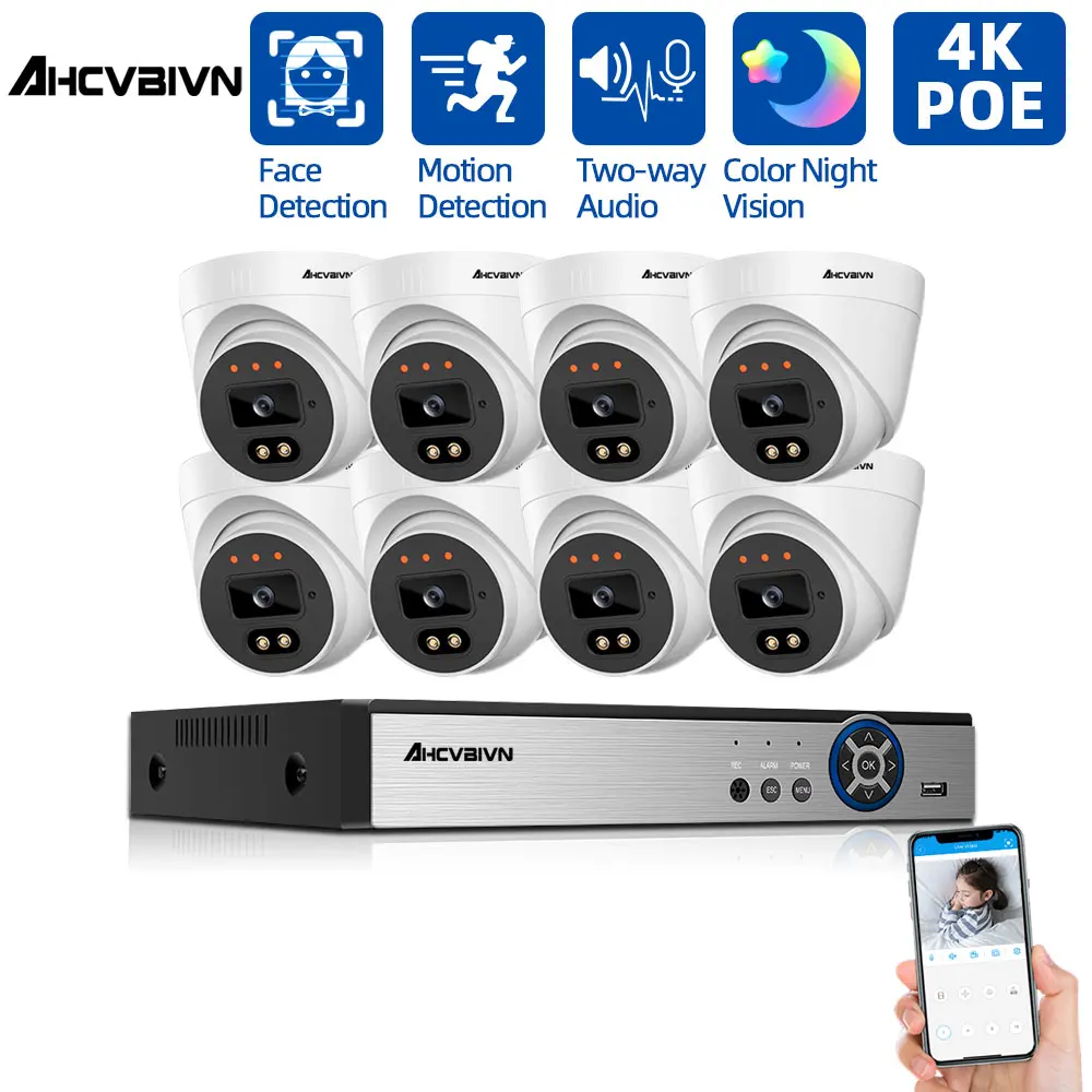 Система видеонаблюдения, 4K, 8 каналов, Ultra HD, 8 Мп, IP-камеры, H.265 + DVR, 8 Мп, для улицы, для дома, двусторонняя аудиосвязь, система видеонаблюдения
Система видеонаблюдения, 4K, 8 каналов, Ultra HD, 8 Мп, IP-камеры, H.265 + DVR, 8 Мп, для улицы, для дома, двусторонняя аудиосвязь, система видеонаблюдения