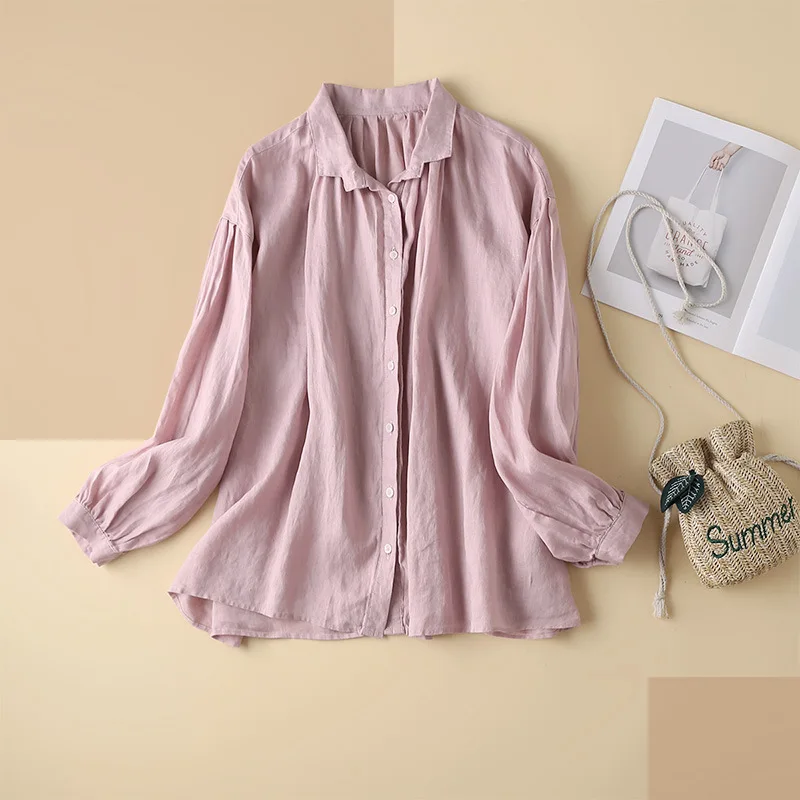 Shuchan Vintage French Lantern Sleeve Shirt Women Oversized Linen Turn-down Collar Solid Women-blouses Long Sleeve Button Up
Shuchan Vintage French Lantern Sleeve Shirt Women Oversized Linen Turn-down Collar Solid Women-blouses Long Sleeve Button Up