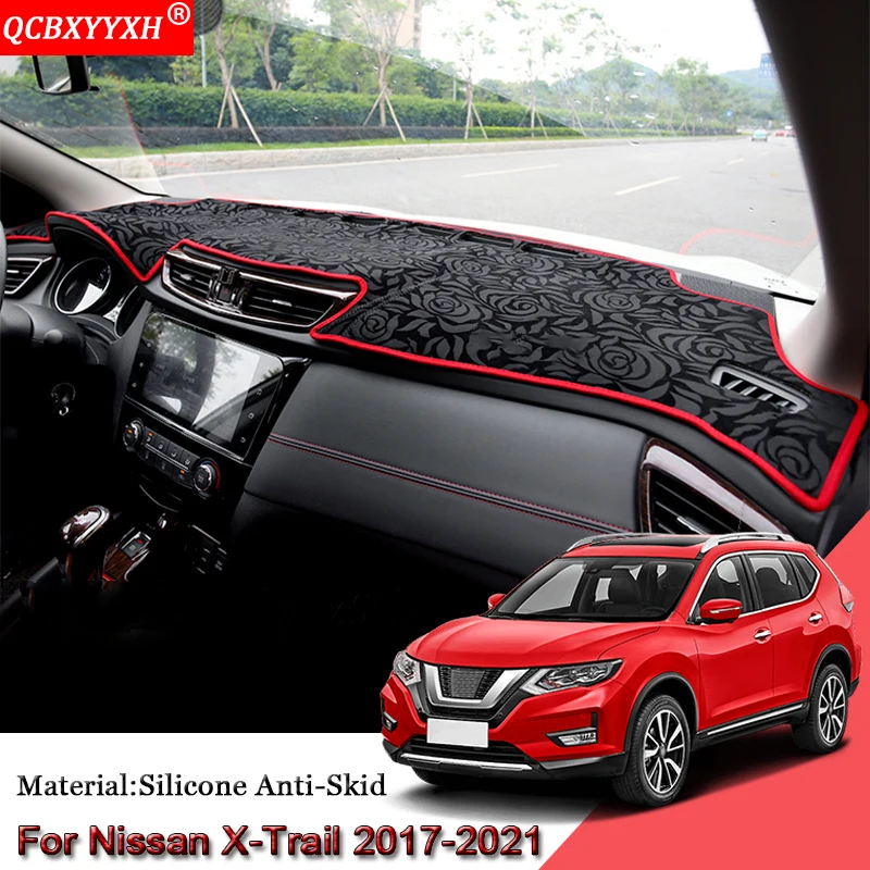 

Car Dashboard Protective Mat Shade Cushion Pad Rose Carpet Mat Cover Auto Internal Accessories Fit For Nissan X-Trail 2017-2021