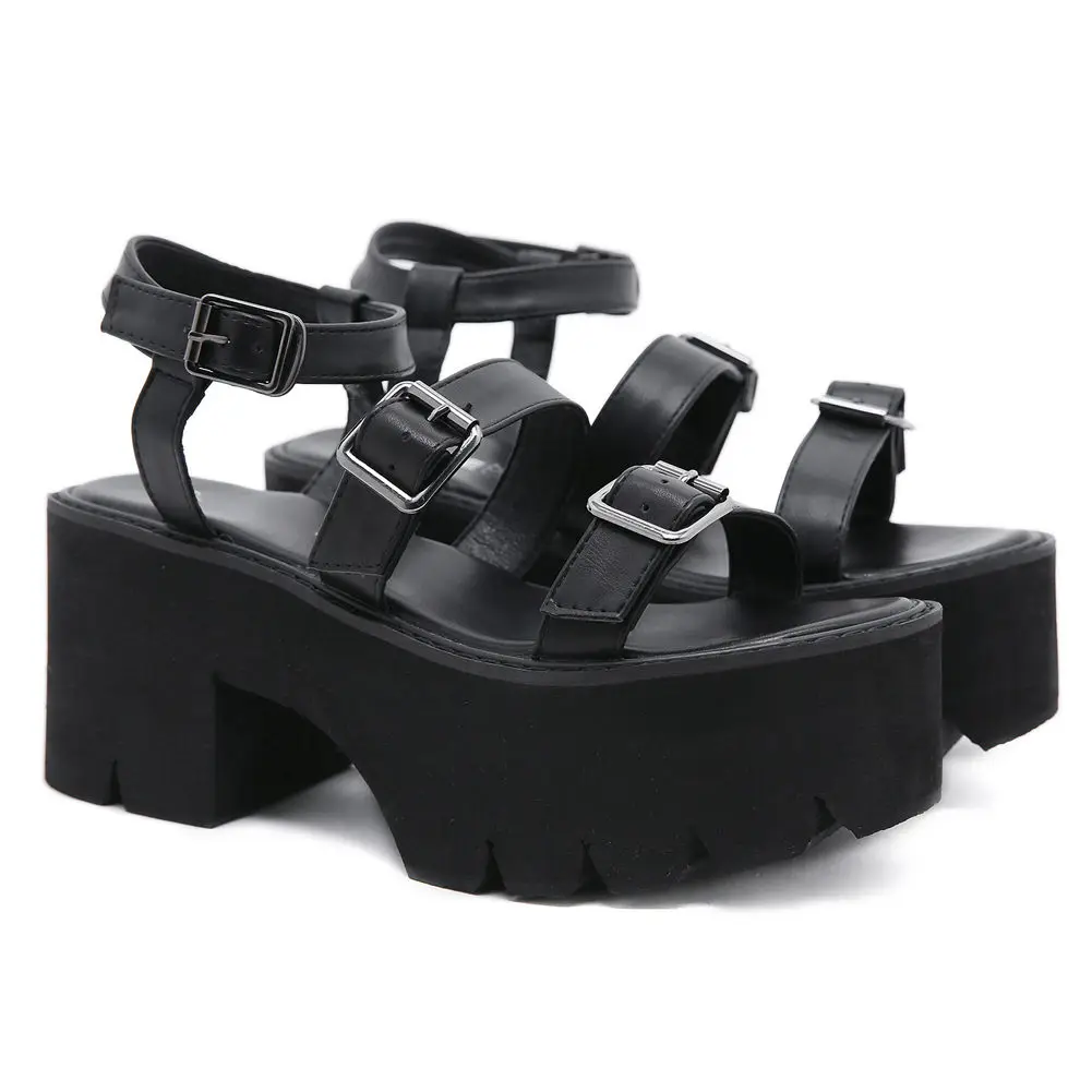 RIBETRINI Brand Platform Chunky Gladiator women's Sandals 2021 Black Leisure Casual Punk Street Walking Buckle Solid Cool Shoes
RIBETRINI Brand Platform Chunky Gladiator women's Sandals 2021 Black Leisure Casual Punk Street Walking Buckle Solid Cool Shoes