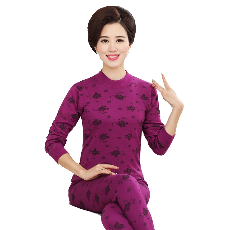 M-5XL 95%Cotton Printed Turtleneck Second Female Thermal Skin Middle-aged Women's Thermal Underwear Set Warm Winter Long Johns
M-5XL 95%Cotton Printed Turtleneck Second Female Thermal Skin Middle-aged Women's Thermal Underwear Set Warm Winter Long Johns