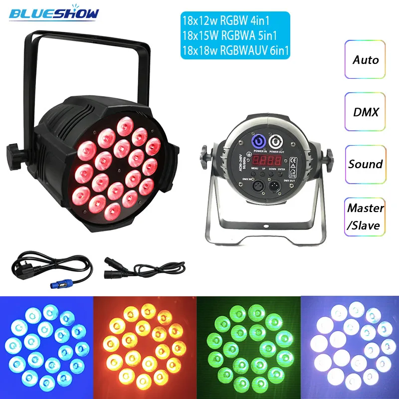 LED Par Light RGBWAUV 6in1 18x18W Wash 18x15w RGBWA 5in1 18x12w RGBW 4in1 Stage Professional | Лампы и освещение