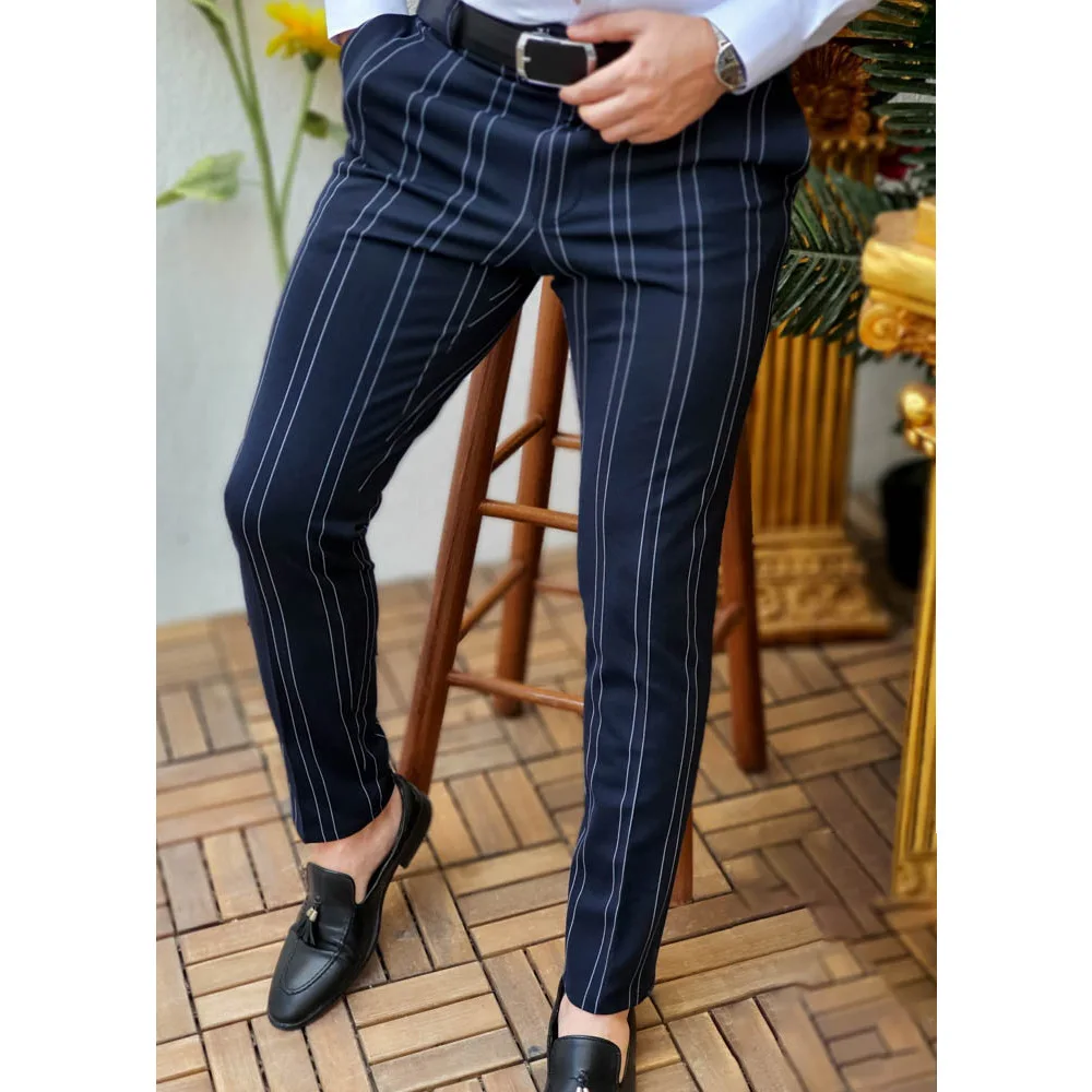 Mens Dress Pants New Stripe Business Casual Slim Straight Pants Fashion Male Formal Pencil Trousers High Quality Office Clothing
Mens Dress Pants New Stripe Business Casual Slim Straight Pants Fashion Male Formal Pencil Trousers High Quality Office Clothing