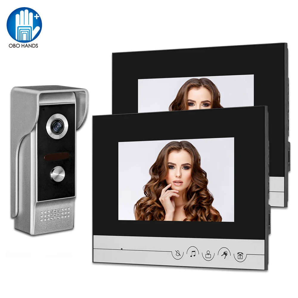 Wired Color Video Door Phone Intercom Bell for Home Apartment 7 inch Monitors Rainproof IR Camera 100 Meters | Безопасность и