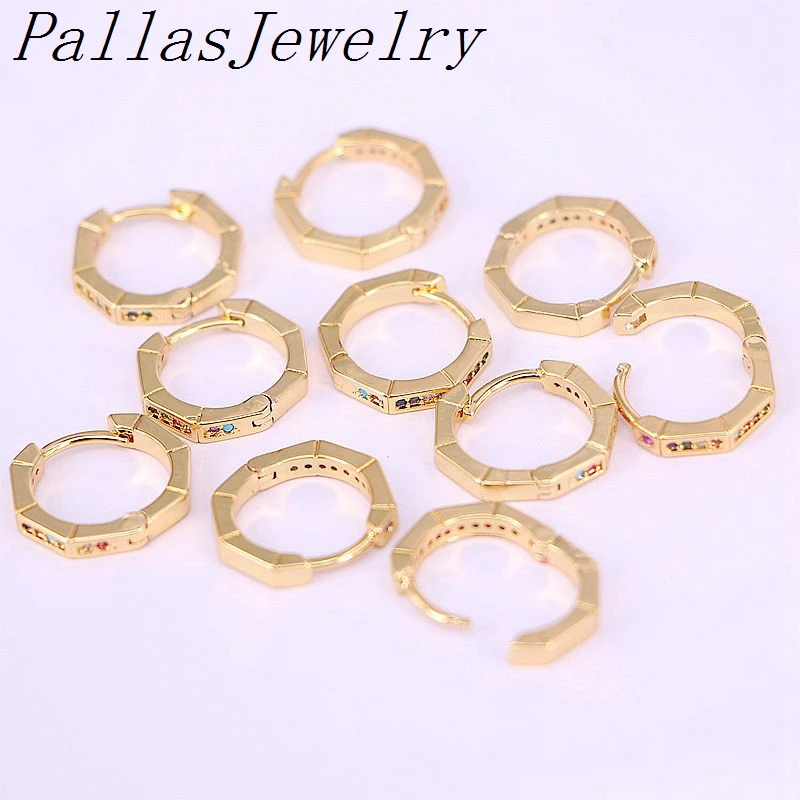 10 Pairs, Gold Color Rainbow CZ Micro Pave Geometric Hoop Earrings Jewelry for Women Charm Earrings Wedding Party Gifts
10 Pairs, Gold Color Rainbow CZ Micro Pave Geometric Hoop Earrings Jewelry for Women Charm Earrings Wedding Party Gifts