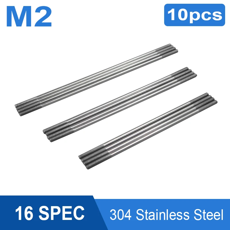 10pcs Stainless Steel Push Rods M2 L25/30/35/42/45/55/65/75/85/95/100/110/120/130/140/150mm Connecting Rods Thread Length 10mm
10pcs Stainless Steel Push Rods M2 L25/30/35/42/45/55/65/75/85/95/100/110/120/130/140/150mm Connecting Rods Thread Length 10mm
