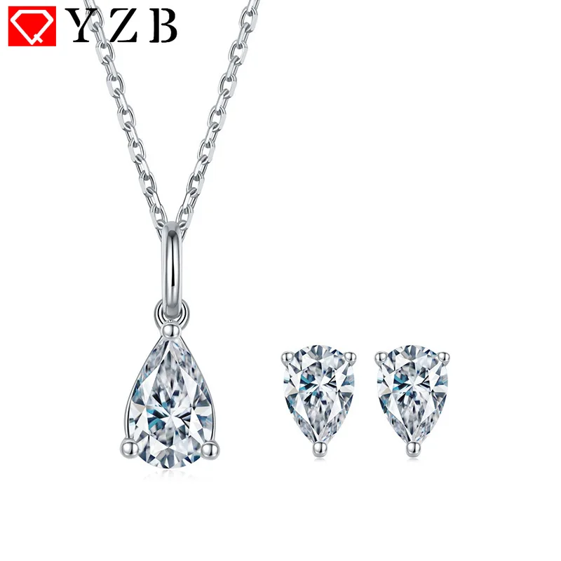QYZB 1 CT 925 Silver 18k Gold Plated Pendant D Color Luxury Moissanite Necklace Earrings for Women Christmas Wedding Party Gift
QYZB 1 CT 925 Silver 18k Gold Plated Pendant D Color Luxury Moissanite Necklace Earrings for Women Christmas Wedding Party Gift