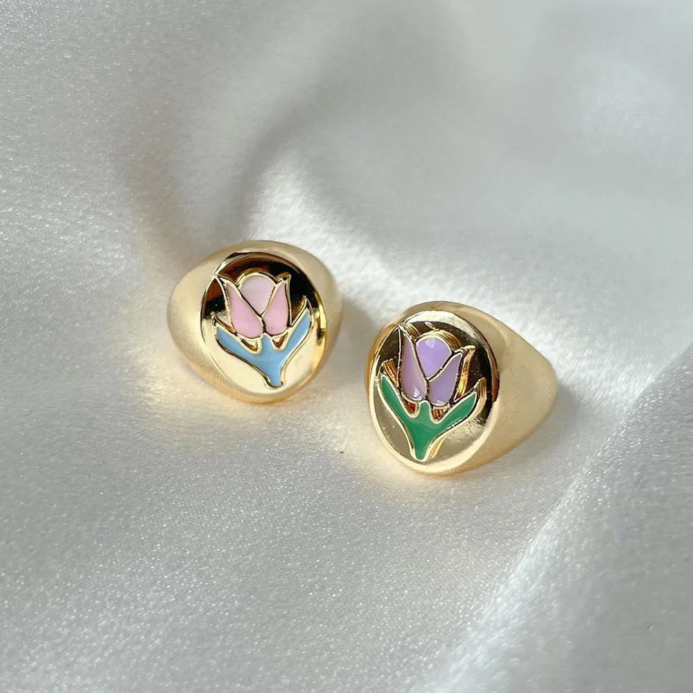 Personalized Fashion Tulip Four-leaf Clover Rings For Woman Trend Design Sense High-quality Ring Jewelry Accessories 1Piece
Personalized Fashion Tulip Four-leaf Clover Rings For Woman Trend Design Sense High-quality Ring Jewelry Accessories 1Piece