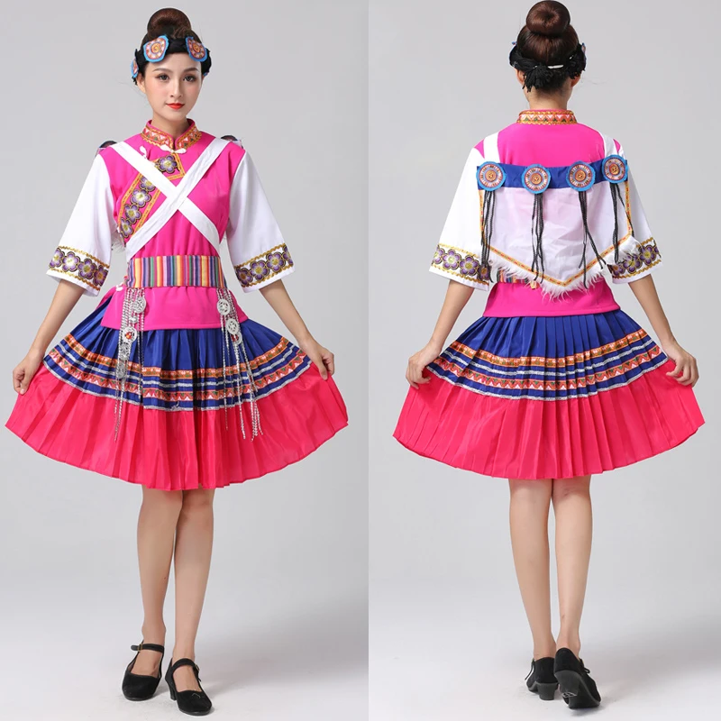 Женская одежда Hmong Miao танцевальная вышитый этнический костюм сценическая для