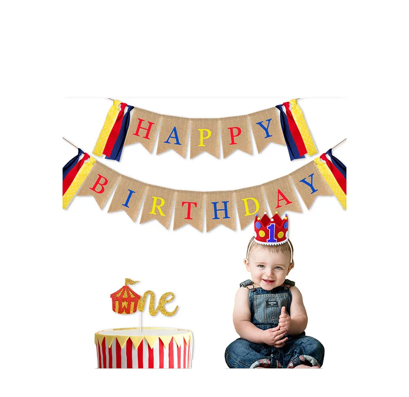 Circus theme birthday party decoration set birthday hat cake insert Kamura flag baby supplies
Circus theme birthday party decoration set birthday hat cake insert Kamura flag baby supplies
