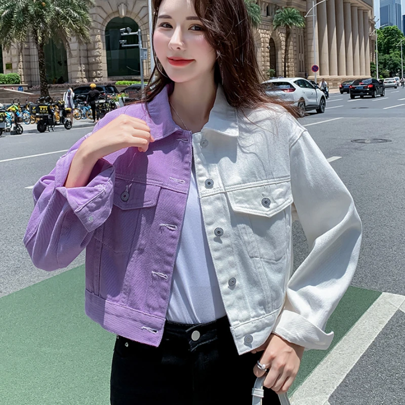 Pockets New Denim Color Matching Short slim jacket Long sleeve Sweet Young girl Casual y2k jacket Oversize Women Denim Coat 225F
Pockets New Denim Color Matching Short slim jacket Long sleeve Sweet Young girl Casual y2k jacket Oversize Women Denim Coat 225F
