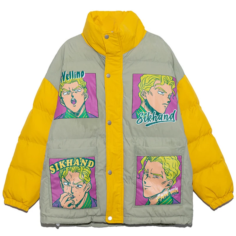 Men Anime Printed Warm Thick Padded Jacket Harajuku Big Pocket Color Block Parka Coats Unisex Oversized Couple Jackets Tops
Men Anime Printed Warm Thick Padded Jacket Harajuku Big Pocket Color Block Parka Coats Unisex Oversized Couple Jackets Tops