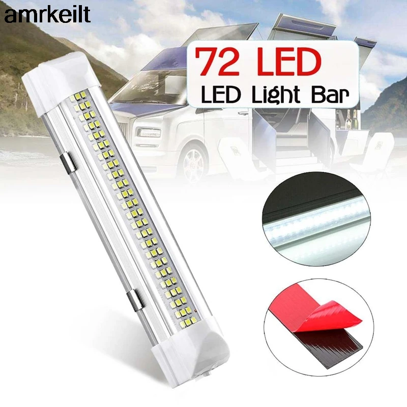 12V 72 LED Vehicle Interior Strip Lights ON/OFF Switch Bar Car Van Caravan Boat Truck Trailer lamp For Outdoor Camping Home 
12V 72 LED Vehicle Interior Strip Lights ON/OFF Switch Bar Car Van Caravan Boat Truck Trailer lamp For Outdoor Camping Home