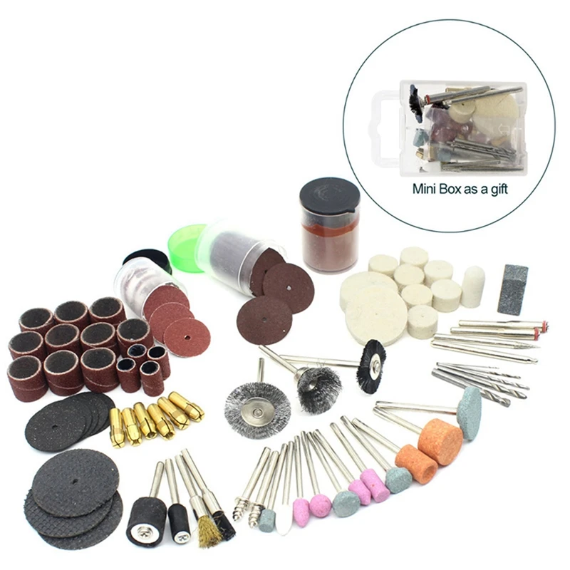 1 Set Mini Power Rotary Tool Electric Drill + Grinding Accessories Set & 1 Set Cutting Wheel Cutting Wheels Tool Kit 
1 Set Mini Power Rotary Tool Electric Drill + Grinding Accessories Set & 1 Set Cutting Wheel Cutting Wheels Tool Kit