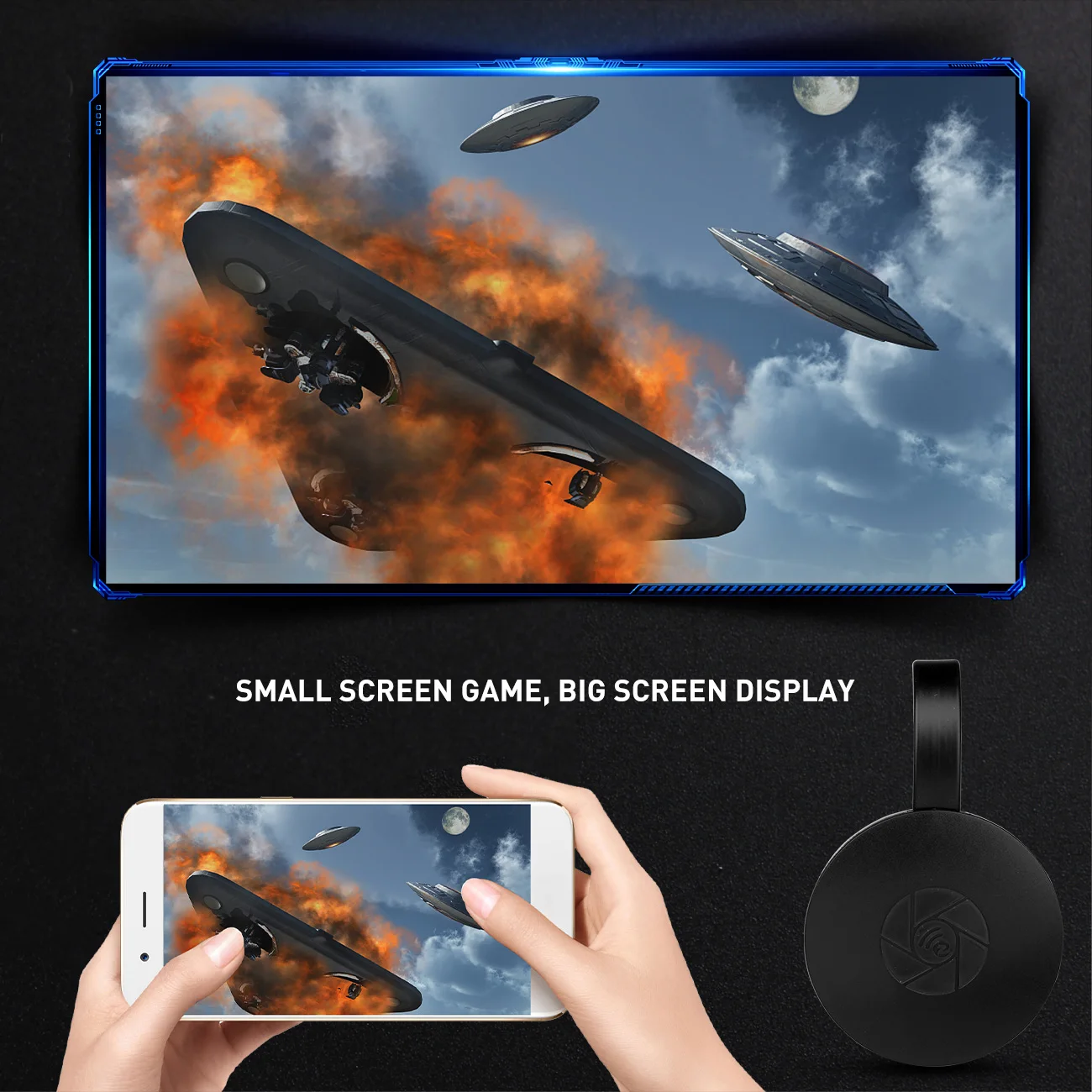 Cl TV avec WiFi 2.4 ghz, 1080P, compatible HDMI, Miracast DLNA TV Cast, affichage sans fil pour IOS/Android pour Google
Cl TV avec WiFi 2.4 ghz, 1080P, compatible HDMI, Miracast DLNA TV Cast, affichage sans fil pour IOS/Android pour Google