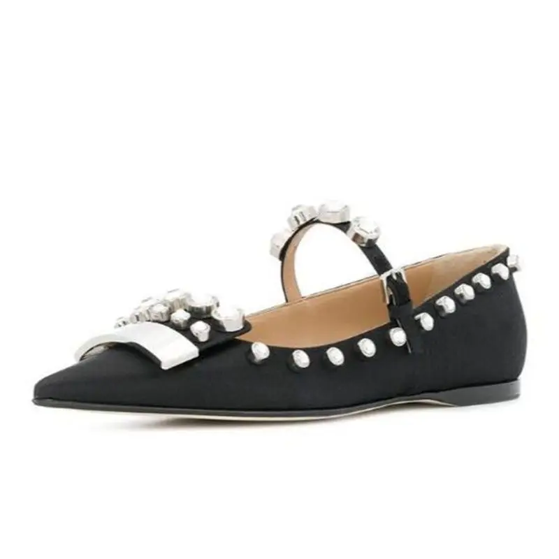 Newest brand design flat shoes women black Luxury rhinestone decor shallow fashion casual shoes pointed toe Single shoes summer
Newest brand design flat shoes women black Luxury rhinestone decor shallow fashion casual shoes pointed toe Single shoes summer