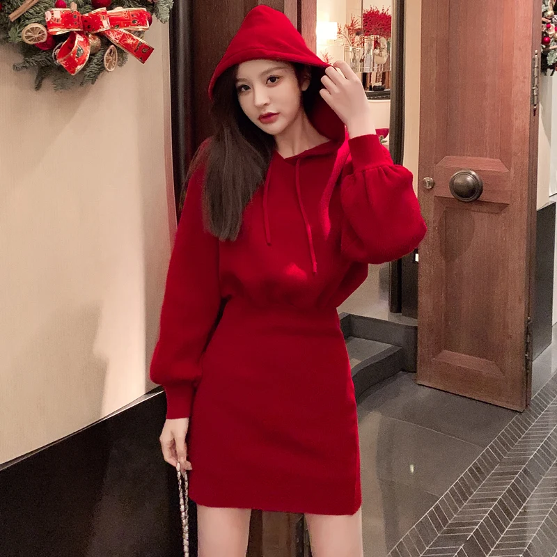 2021 Winter Christmas Red Knitted Dress Women'S Fashion Warm Hoodie Ladies Slim Hip-Wrap New Year Carnival Party Dress
2021 Winter Christmas Red Knitted Dress Women'S Fashion Warm Hoodie Ladies Slim Hip-Wrap New Year Carnival Party Dress
