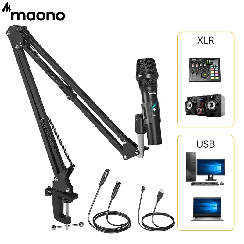 Профессиональный микрофон MAONO USB/XLR, двухрежимный динамический студийный компьютерный микрофон для подкастинга для потоковой передачи, Youtube, записи игр,
Профессиональный микрофон MAONO USB/XLR, двухрежимный динамический студийный компьютерный микрофон для подкастинга для потоковой передачи, Youtube, записи игр,