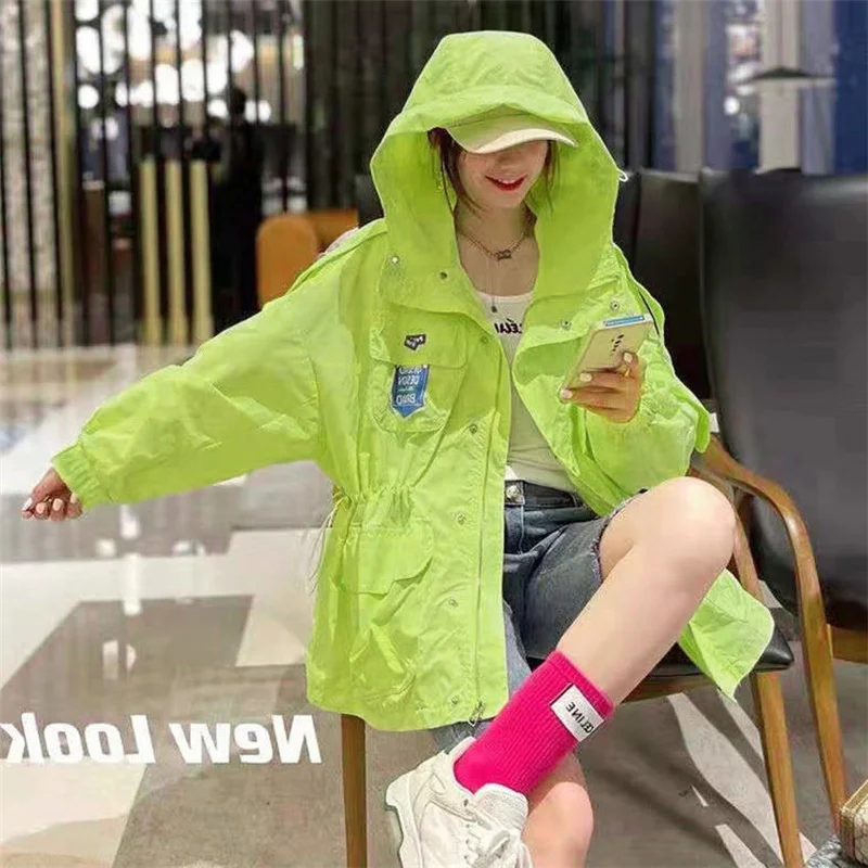 Hooded Sun Protection Coat Women Windbreaker Summer 2021 New Loose Breathable Pleated Sun Protection Jacket Student Tops Lining
Hooded Sun Protection Coat Women Windbreaker Summer 2021 New Loose Breathable Pleated Sun Protection Jacket Student Tops Lining
