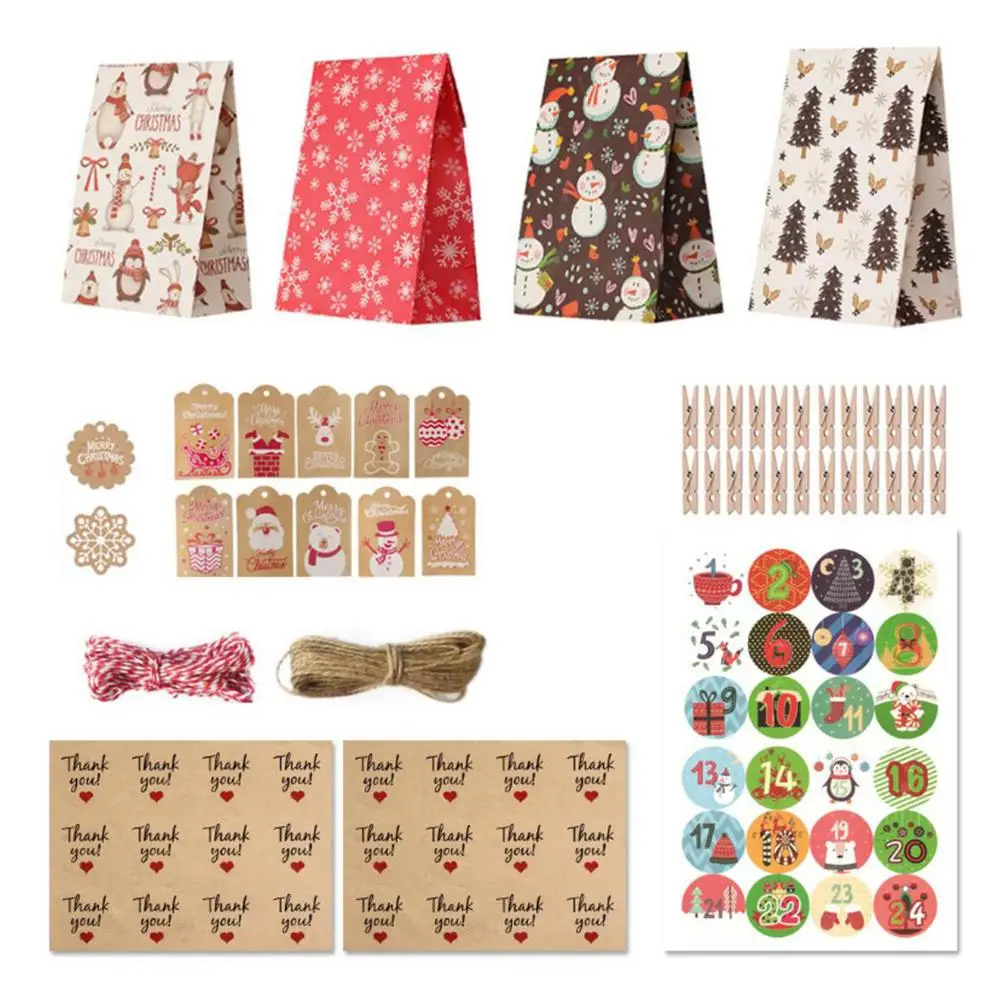 Christmas Candy Paper Bag 24 Sets Christmas Gift Bag Kraft Paper Cookies Candy BagAdvent Calendar Stickers Hemp Rope Decor
Christmas Candy Paper Bag 24 Sets Christmas Gift Bag Kraft Paper Cookies Candy BagAdvent Calendar Stickers Hemp Rope Decor