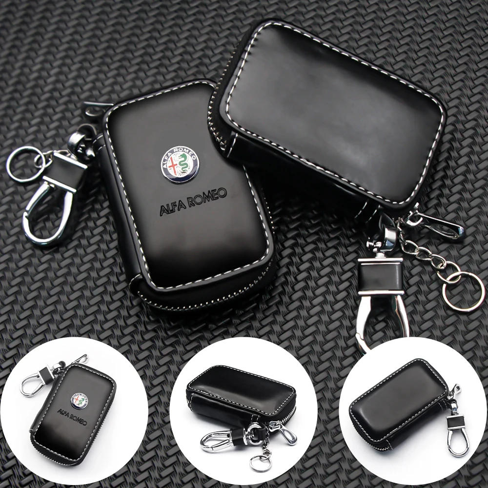 Genuine Leather Car Key Bag Cover Case Keychain Wallet Protector Holder For Alfa Romeo 159 147 156 166 Giulietta Giulia Mito 
Genuine Leather Car Key Bag Cover Case Keychain Wallet Protector Holder For Alfa Romeo 159 147 156 166 Giulietta Giulia Mito