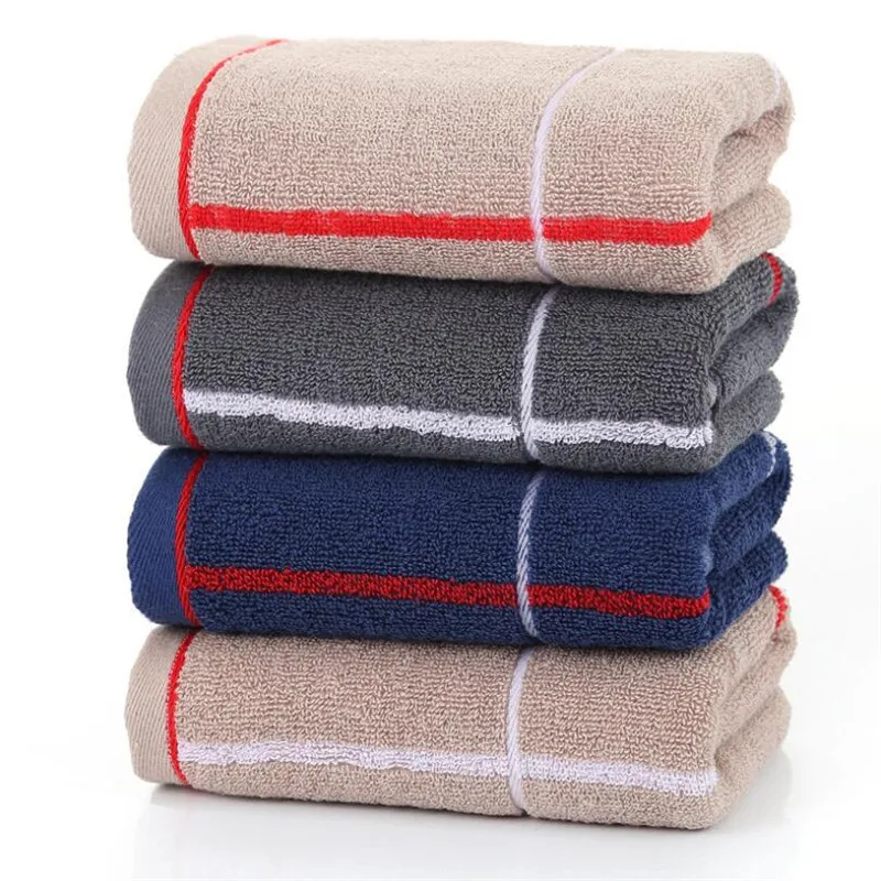 

Cotton Face Towel Bathroom Towel Strong Absorption Bathing Towel Terry Strips Plaid Thick Cotton Hand Towel 34x76cm
