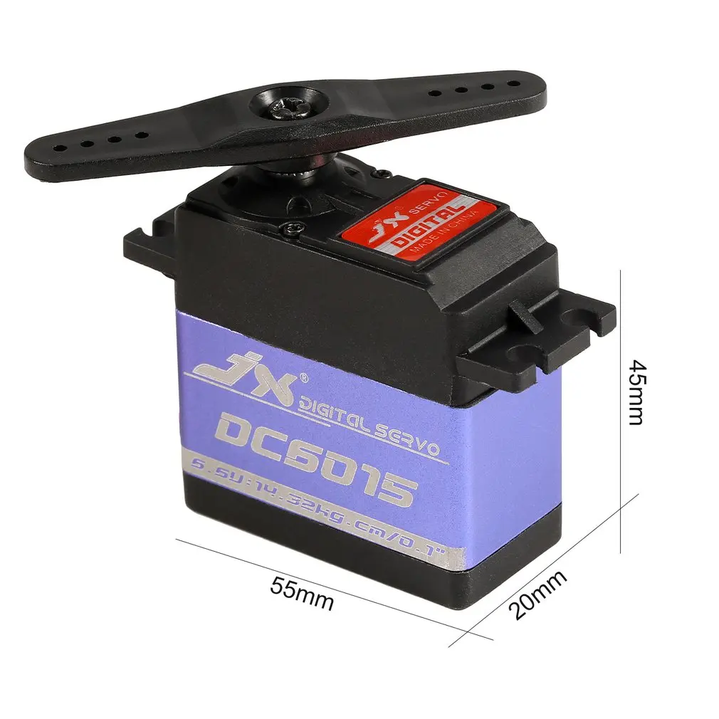 JX DC6015 4.8-6.6V 15KG Metal Gear 0.10 Sec Large Torque Digital Servo For RC Car Robot Airplane Aircraft Accessories
JX DC6015 4.8-6.6V 15KG Metal Gear 0.10 Sec Large Torque Digital Servo For RC Car Robot Airplane Aircraft Accessories