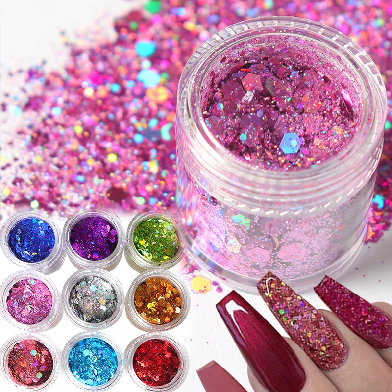 1 Box Holographic Chunky Glitter For Nails Art Decoration Mix Laser Hexagon Shape Sparkly 3D Holo Sequins Accessories
1 Box Holographic Chunky Glitter For Nails Art Decoration Mix Laser Hexagon Shape Sparkly 3D Holo Sequins Accessories