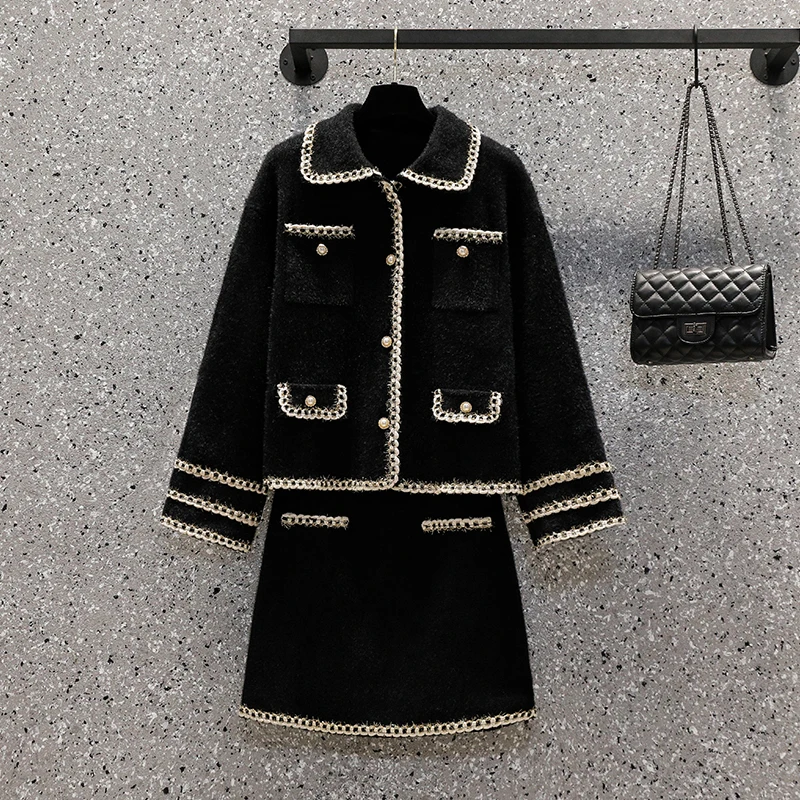 Elegant Women Autumn Winter Clothing Set Korean lapel Knitted Sweaters coat Tops And Knitted Short skirts Suit Office Ladies Set
Elegant Women Autumn Winter Clothing Set Korean lapel Knitted Sweaters coat Tops And Knitted Short skirts Suit Office Ladies Set