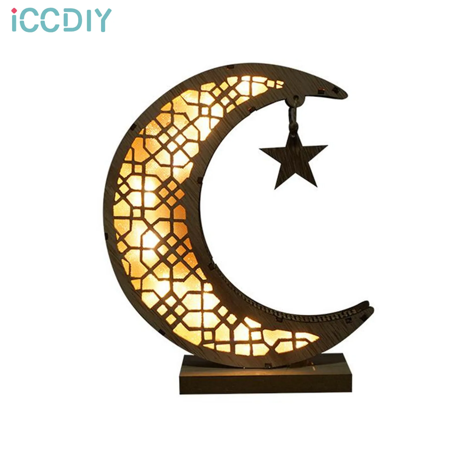 Eid Mubarak Decoration Ramadan Glowing Wooden Hollow Moon Night Light Decoration Home Outdoor Decorations Night Lights 
Eid Mubarak Decoration Ramadan Glowing Wooden Hollow Moon Night Light Decoration Home Outdoor Decorations Night Lights