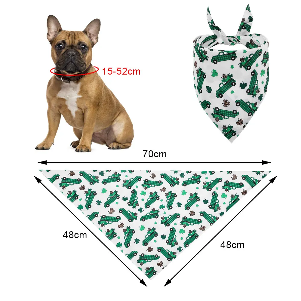 

St. Patrick's Day Pet Bandanas Lucky Shamrock Bandanna Reversible Triangle Bibs Scarf for Dogs Cats Pets Animals
