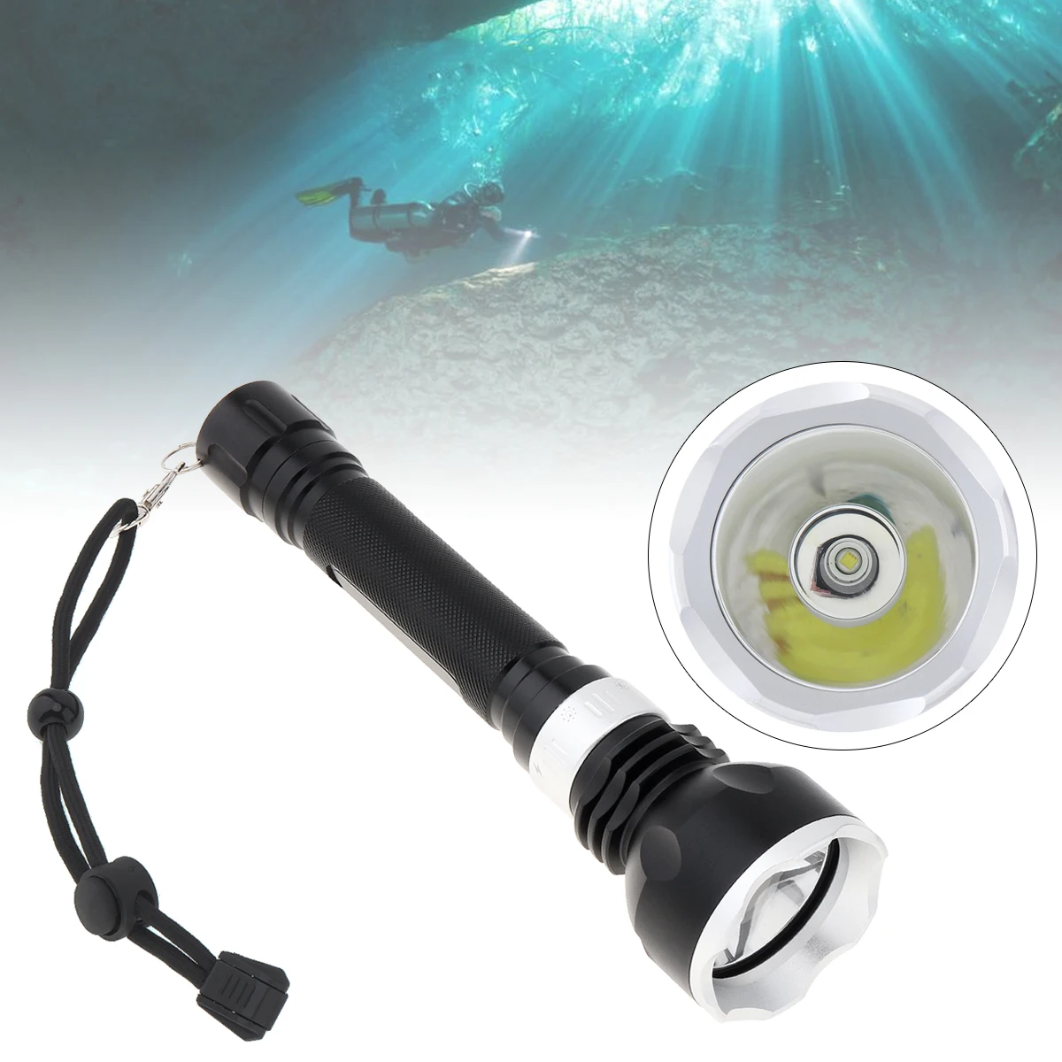 SecurityIng Diving Flashlight 1600 Lumens XM-L T6 LED LED Waterproof Scuba lights with 5 Switch Mode for Outdoor/Camping/ Hiking
SecurityIng Diving Flashlight 1600 Lumens XM-L T6 LED LED Waterproof Scuba lights with 5 Switch Mode for Outdoor/Camping/ Hiking