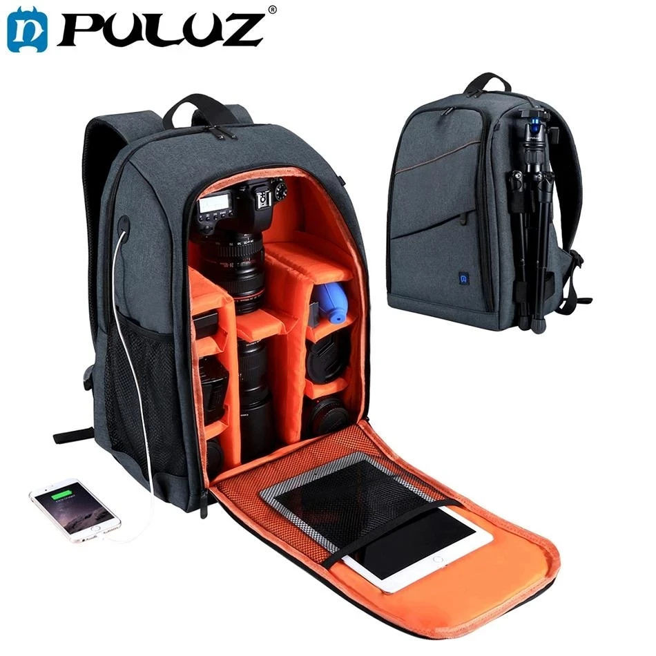 

PULUZ Outdoor Portable Waterproof Scratch-proof Dual Shoulders Backpack Camera Bag Digital DSLR Photo Video Bag Laptop Backpack