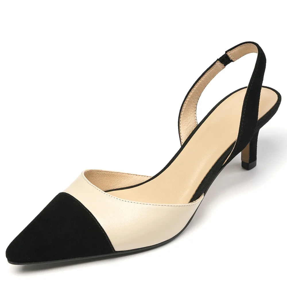 Women's genuine leather patchwork slingback slip-on pumps elegant ladies thin high heel pointed toe evening dress single shoes
Women's genuine leather patchwork slingback slip-on pumps elegant ladies thin high heel pointed toe evening dress single shoes