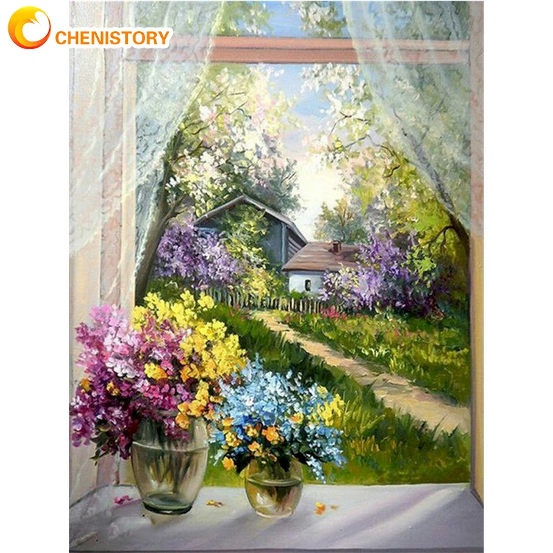 CHENISTORY Pictures By Number Window Flowers Scenery Painting By Numbers Acrylic Paint DIY Canvas Picture HandPainted Home Decor
CHENISTORY Pictures By Number Window Flowers Scenery Painting By Numbers Acrylic Paint DIY Canvas Picture HandPainted Home Decor
