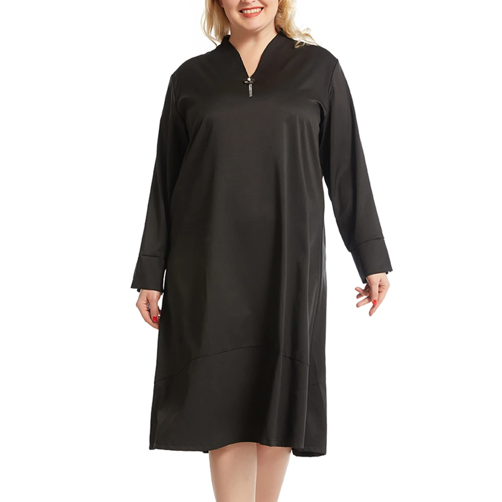 Muslim Abaya Islamic Clothes Plus Size Musliman Fashion Solid Color Casual V Neck Muslims Women Dress Plus Size XL-6XL Dress
Muslim Abaya Islamic Clothes Plus Size Musliman Fashion Solid Color Casual V Neck Muslims Women Dress Plus Size XL-6XL Dress